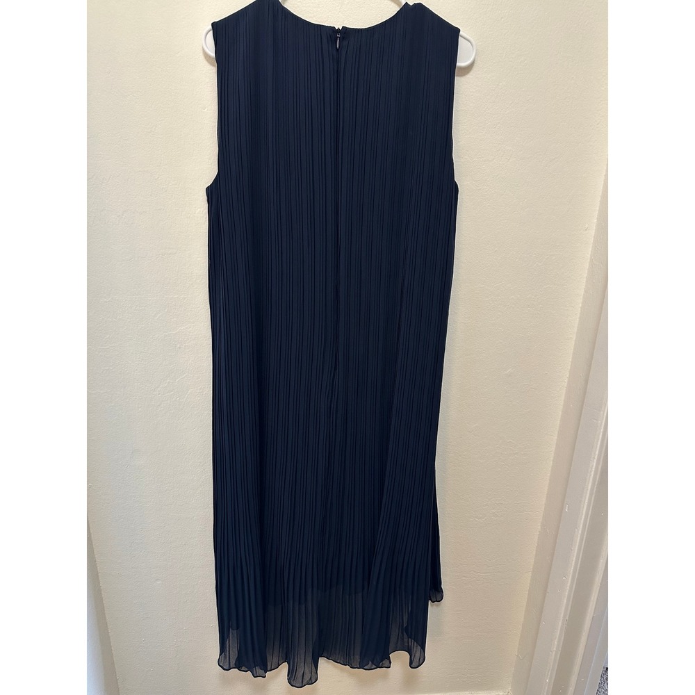 Club Monaco Pleated High‎ Low Dress Navy Blue, Size 10 - Picture 9 of 11
